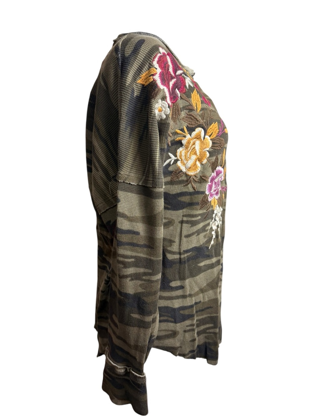 Johnny Was Olive Camo Long Sleeve Top size large - Picture 6 of 11